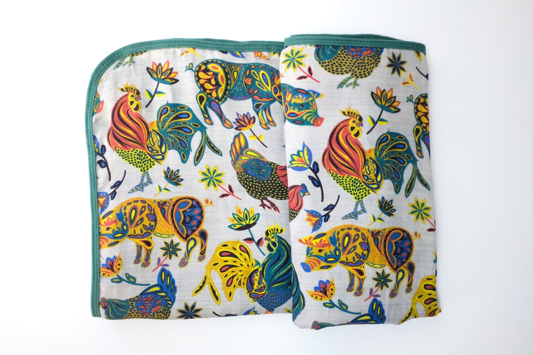 CLEARANCE Folk Farm Baby Stroller Blanket Etsy