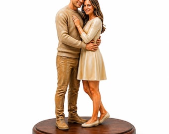 Custom 3D Figurine from Photo, Personalized Couple Statue, Anniversary Wedding Gift