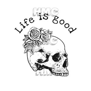 La vie est belle tête de mort SVG, JPEG, PNG