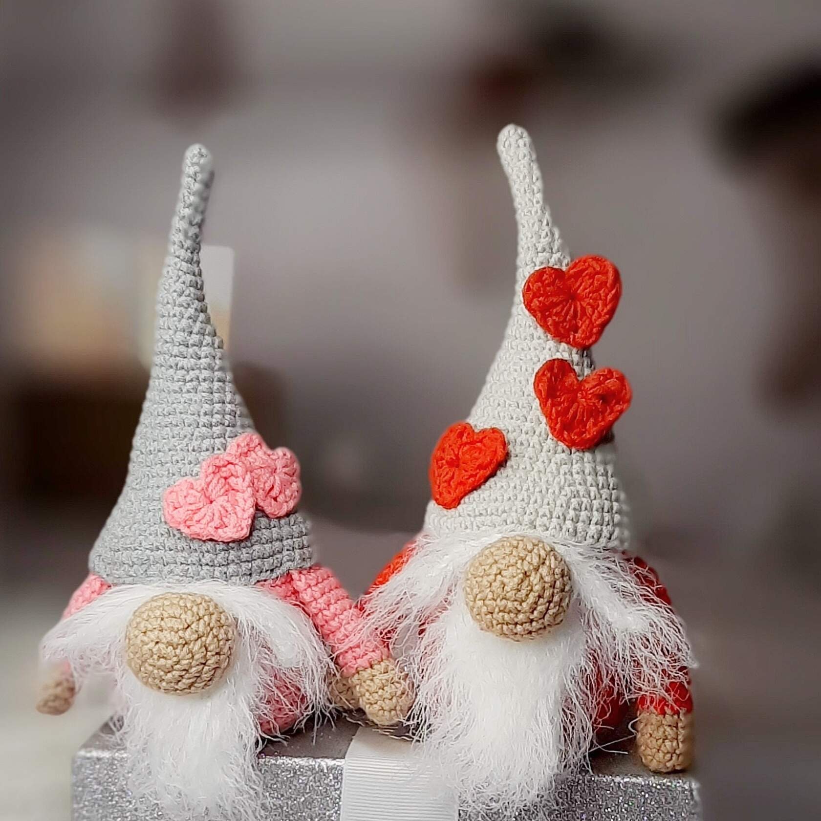 Gnome valentines day crochet pattern amigurumi gnome cute Etsy