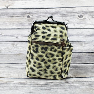 Estuche para cigarrillos con estampado de leopardo, monedero con cierre giratorio, billetera para mujer, monedero estilo vintage, monedero de leopardo, regalo para ella