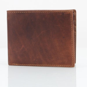 American Bison RFID Leder zweifache Brieftasche, Öl Pull-Leder Brieftasche, Geschenk für Väter und graduierte Trauzeugen, Groomsmen Accessor, Schlanke Fronttasche Brieftasche