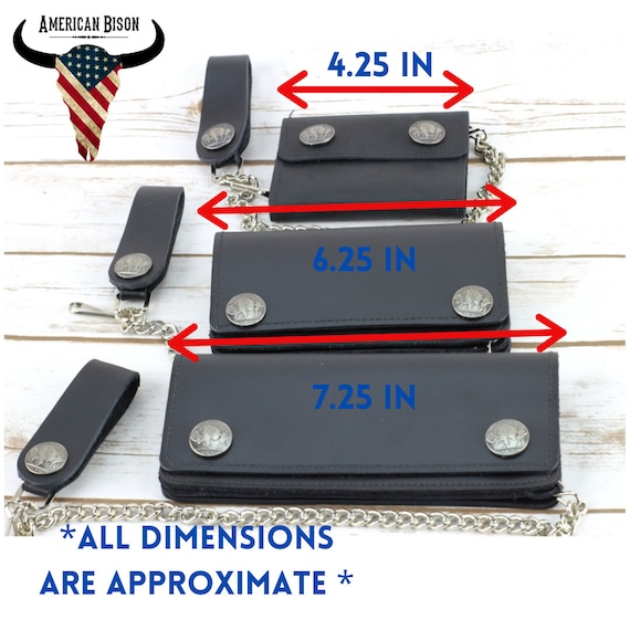 Black leather chain wallet sales