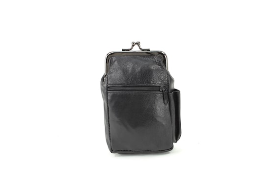 Leather Cigarette Case With Lighter Pocket, Twist Clasp Coin