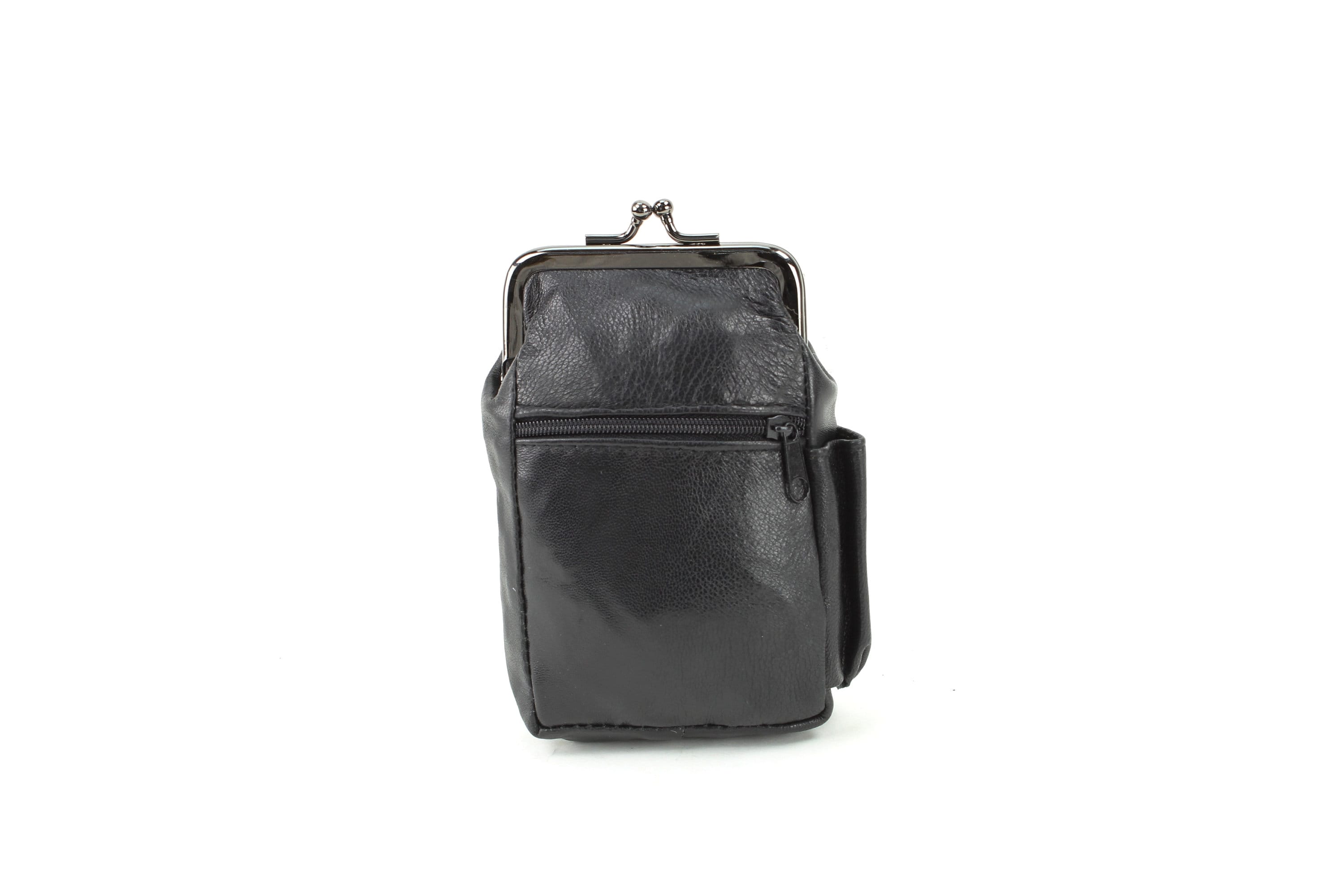 Leather Cigarette Case With Lighter Pocket, Twist Clasp Coin Leather Cigarette Case With Lighter Pocket, Twist Clasp Coin