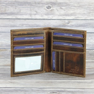 RFID Hunter Leather Men's Hipster Wallet,