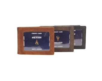 American Bison Leather Bifold Wallet, Magnetic Money Clip, Modern Western