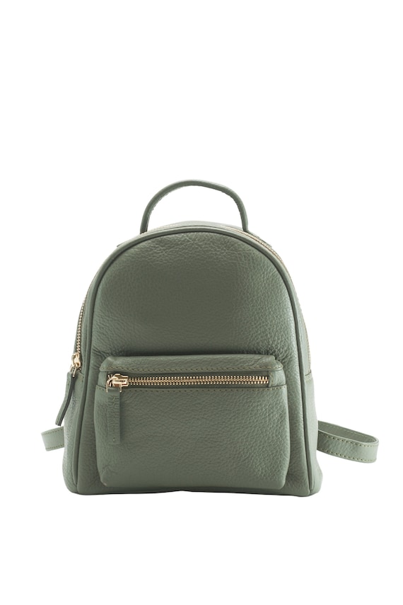 Small Leather Minimalist Backpack With Top Handle Etsy Ireland