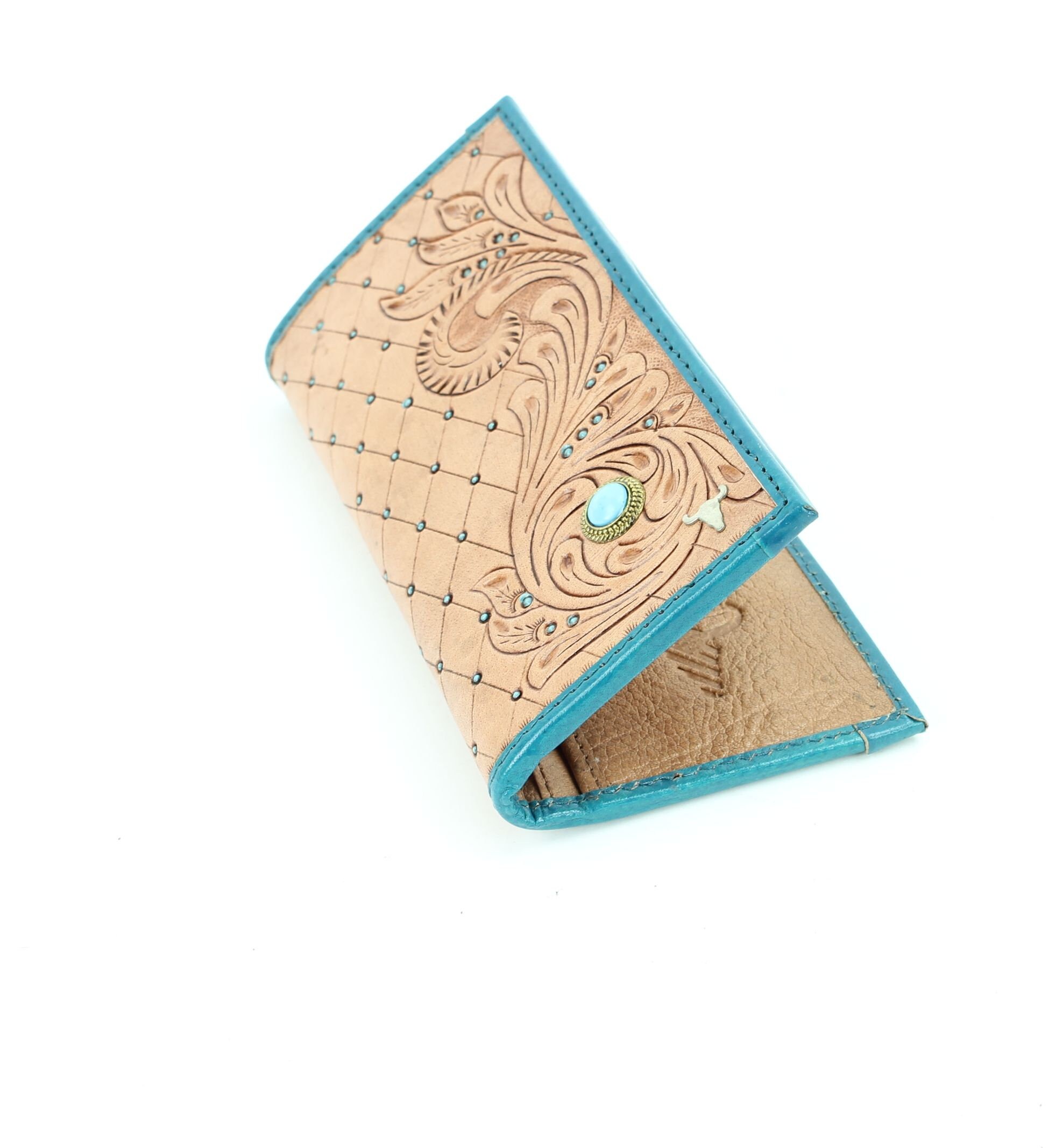 新品　Carving Turquoise Wallet 本革 財布 店頭品　格安 新品 Carving Turquoise Wallet 本革 財布 店頭品 格安