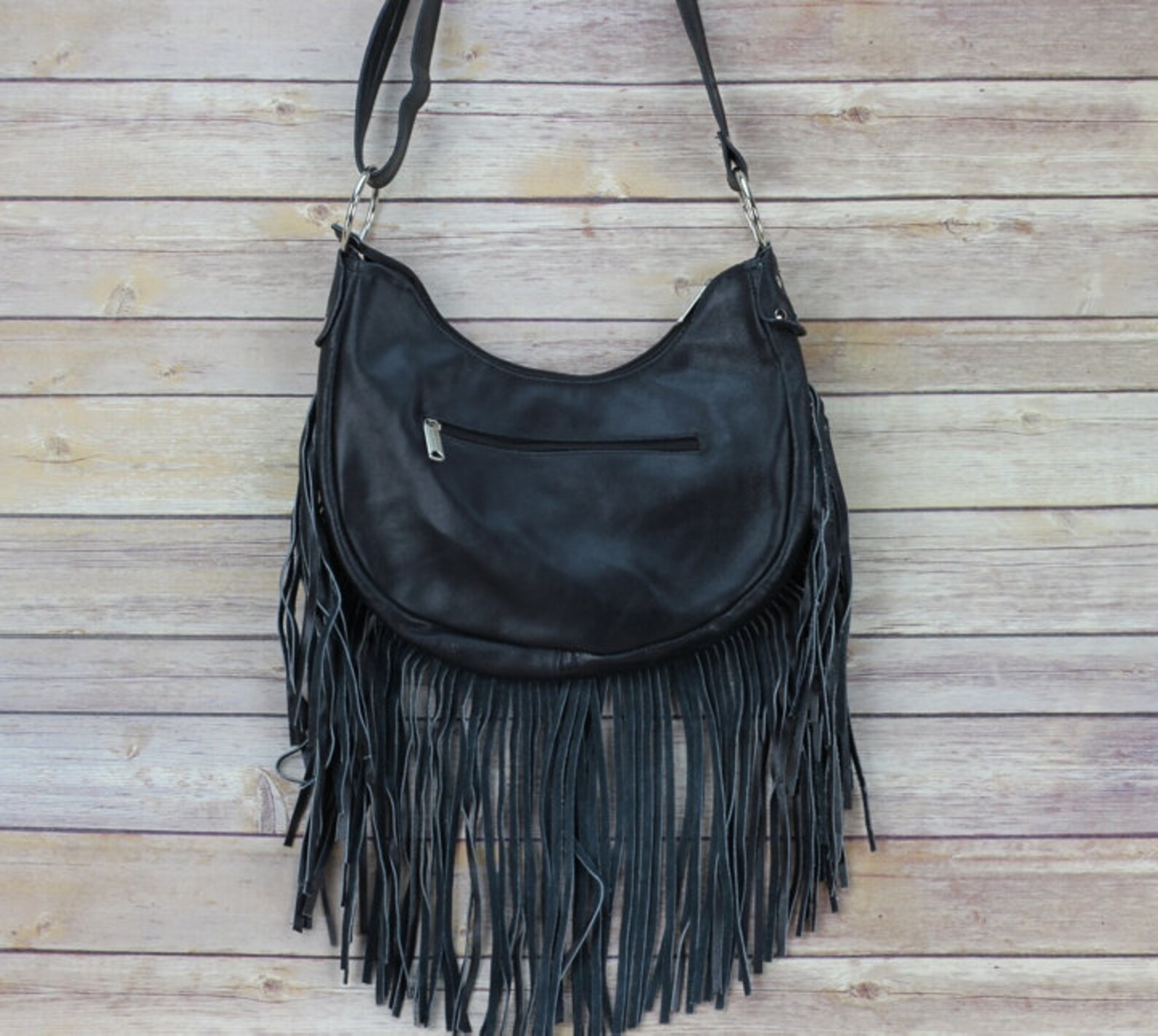 Leather Hobo fringe crossbody bag western chic bag for women Etsy