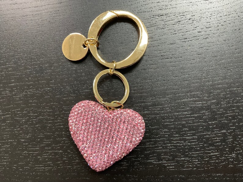 crown heart rhinestone keychain crystal bag charm key ring Women Kids Gifts B1