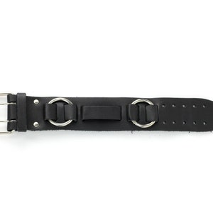 American Bison Leather Watch Band: Gothic Biker Wrist Cuff, Made in USA