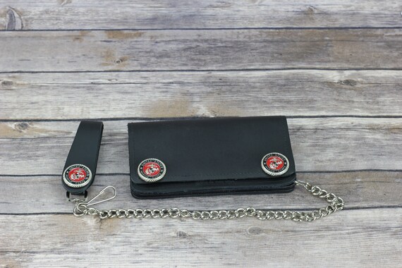 cadena del Cuerpo de Marines de cuero negro - Etsy España