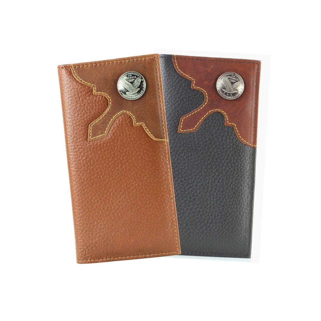 Western Cut Rodeo Wallet With Eagle Concho, Men's Modern
