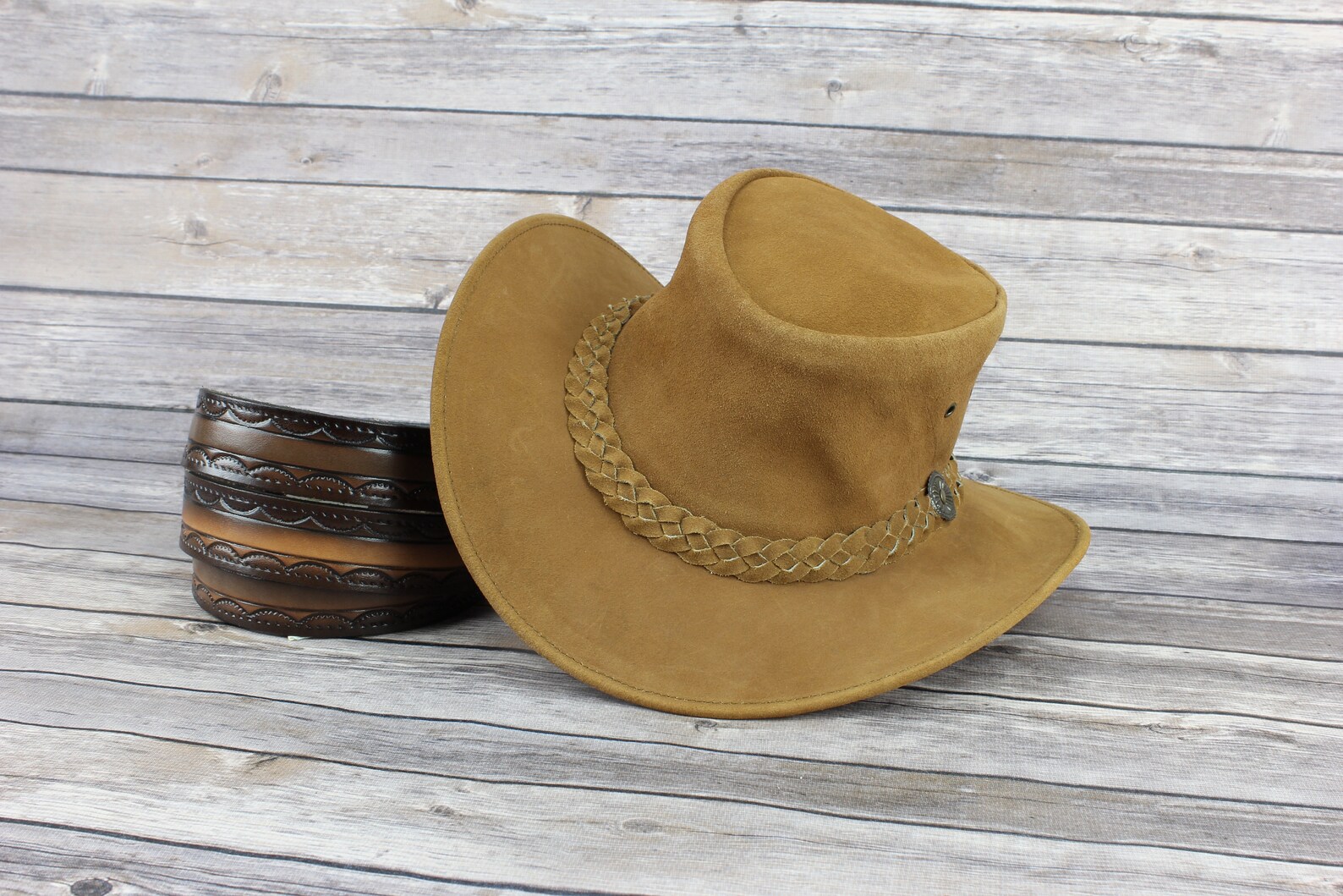 Cowboy Hat & belt gift set Father's day gift set Cut to Etsy