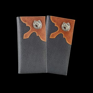 Cartera de rodeo de corte occidental con concho de herradura, accesorio de moda occidental moderno para hombres, regalo para papá, billetera grande de cuero plegable