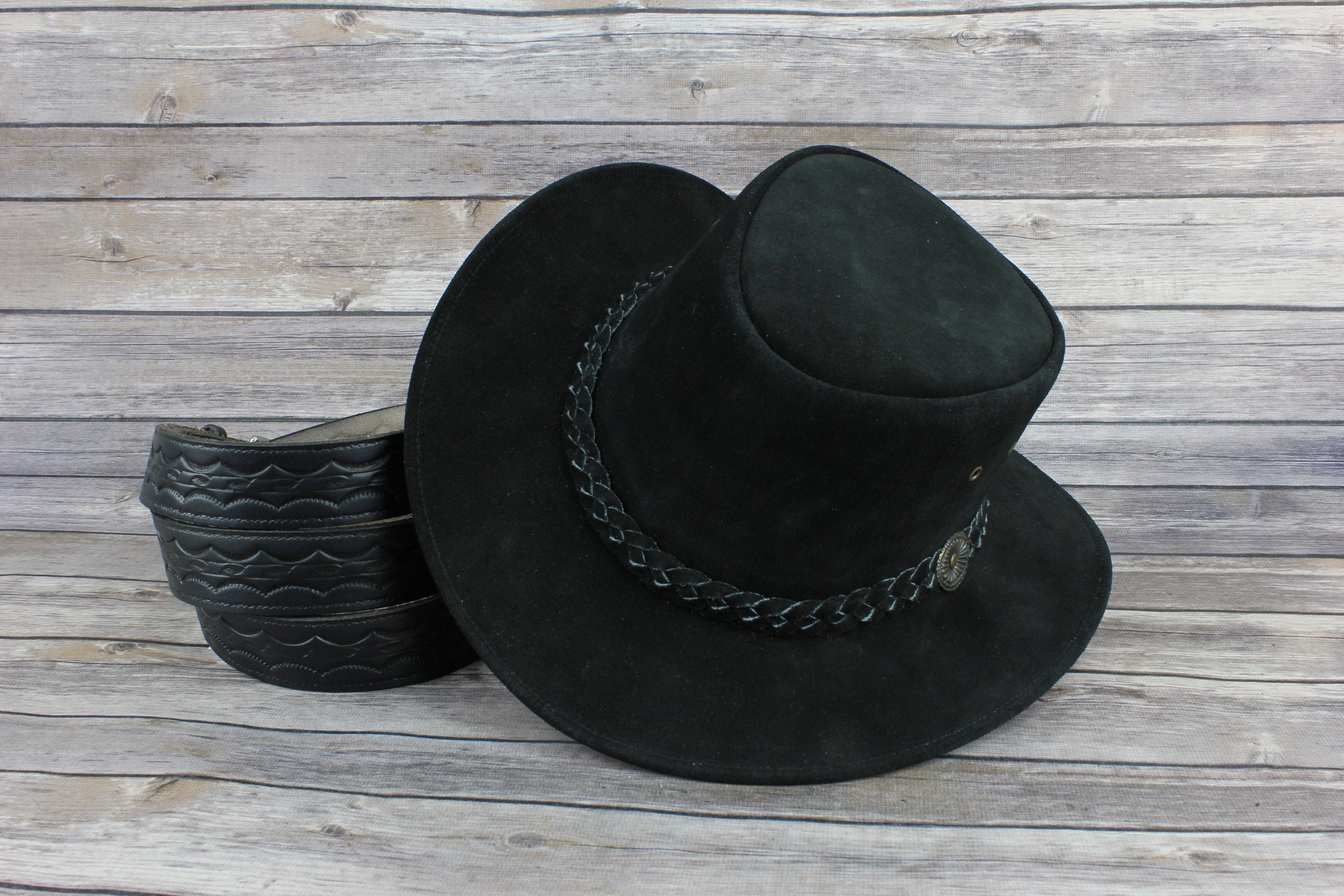 Cowboy Hat & belt gift set Father's day gift set Cut to Etsy