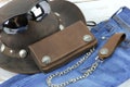 Buffalo Nickel Leather Chain Wallet: USA Made Biker Bi-Fold