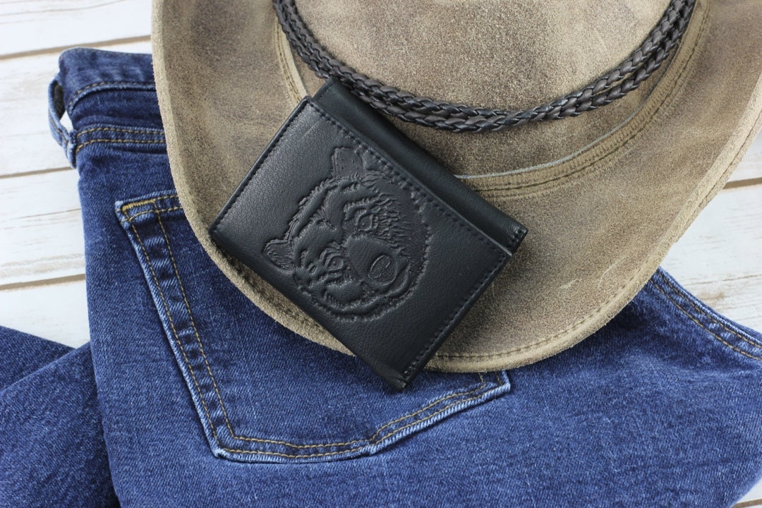 SENDEFN Portefeuille Homme Grand Trifold En Cuir Véritable, Portefeuille Pour Homme Blocage RFID Avec 19 Emplacements Pour Cartes De Crédit, 3 Compartiment à Billets,1 Poche à Monnaie