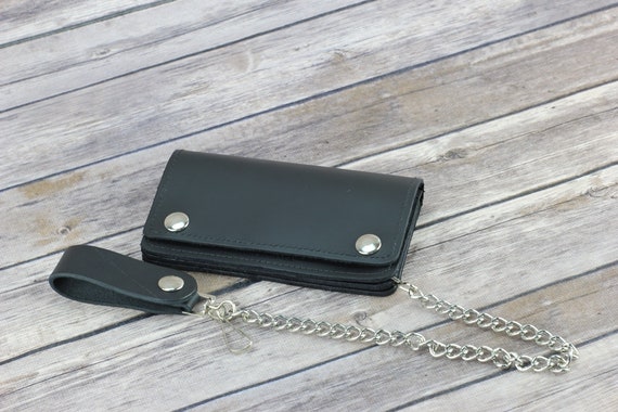 Leather Chain Wallet for Bikers