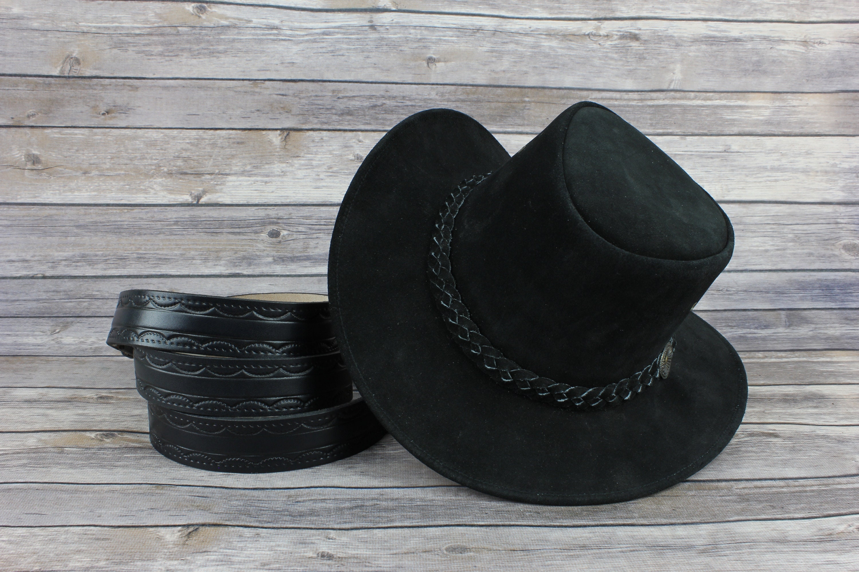 Cowboy Hat & belt gift set Father's day gift set Cut to Etsy