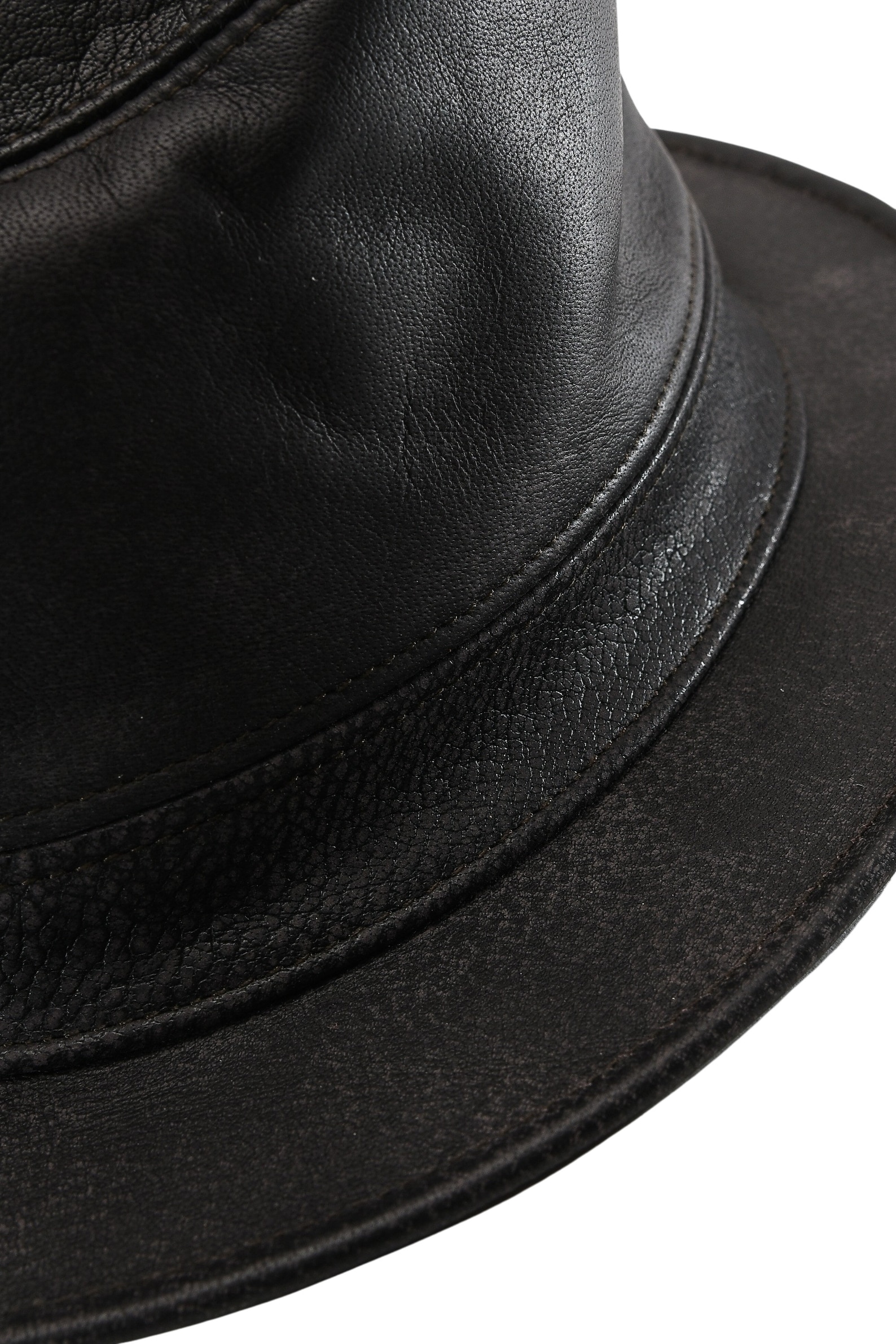 Black Leather Fedora Hat Crushable Leather Hat Modern Etsy