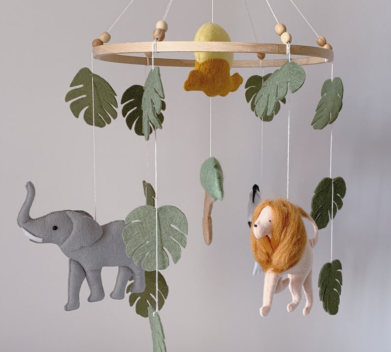 Safari baby mobile for nursery/ Felt hanging mobile with Etsy
