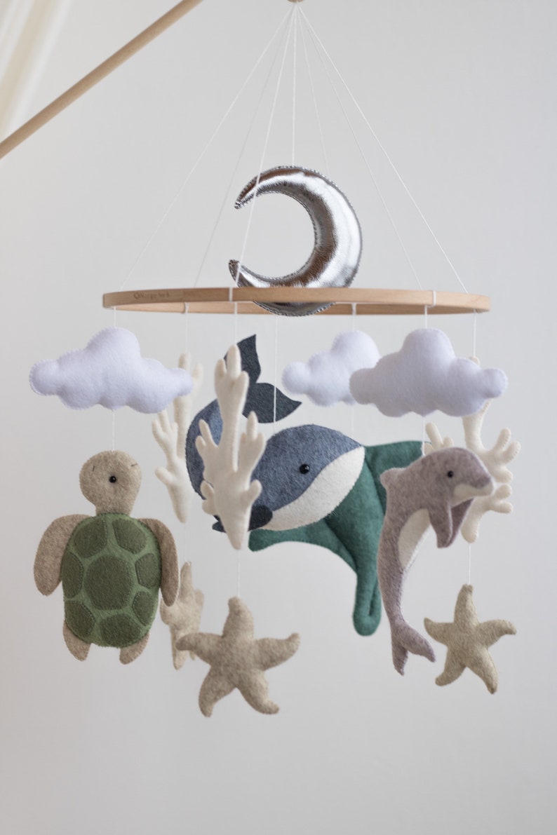 Ocean Nursery Baby Mobileneutral Nursery Mobilewhale Baby Etsy