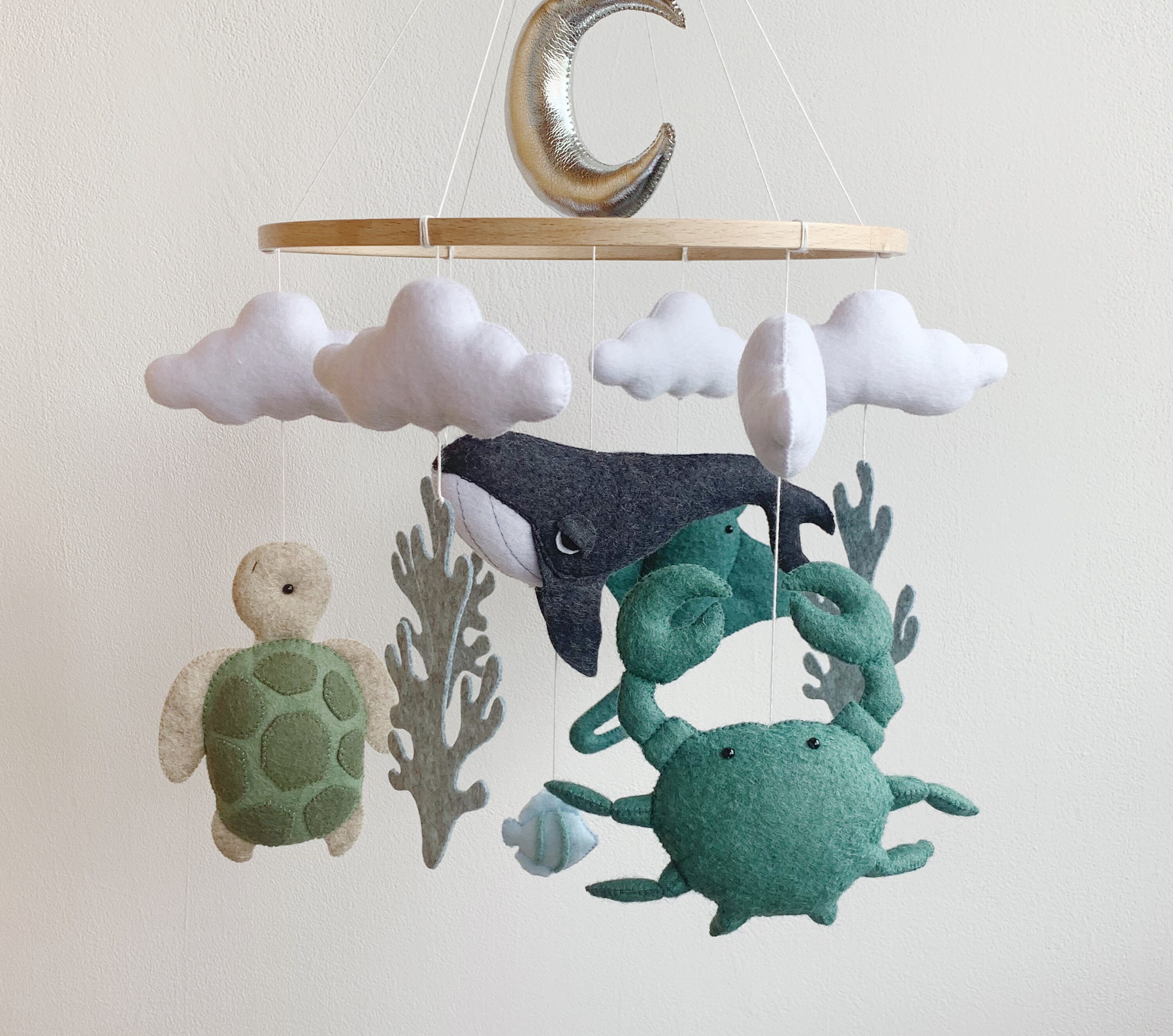 Ocean nursery mobile hanging sea animals baby mobile neutral Etsy