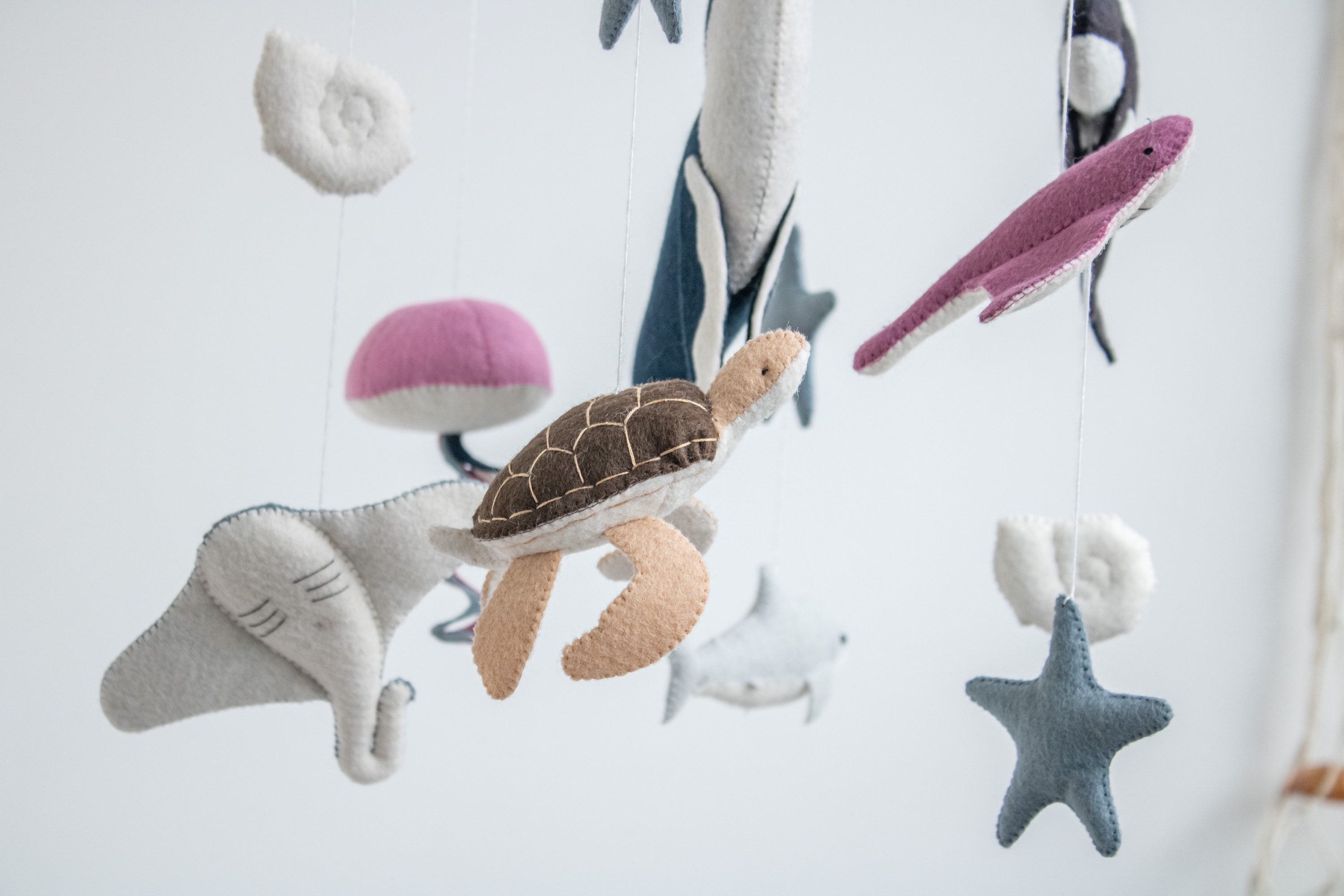 Ocean Nursery Baby Mobile Big Blue Whale Crib Mobile Shark Etsy