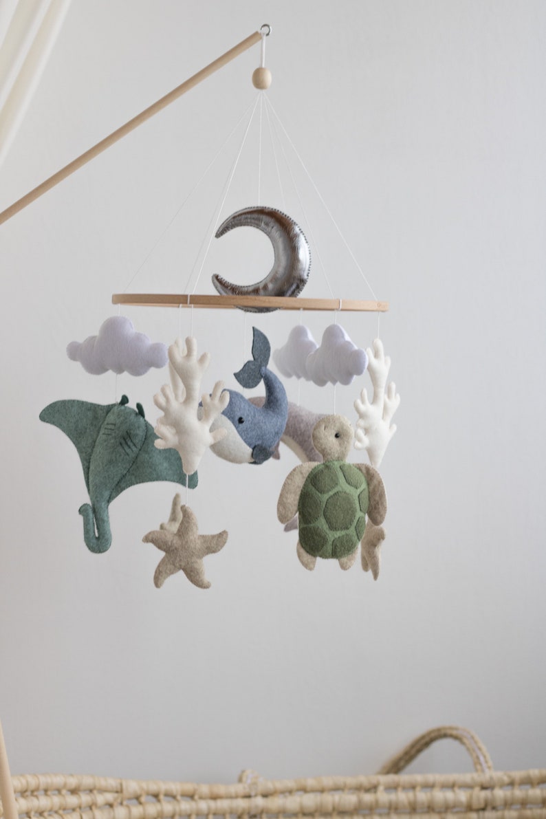 Ocean Nursery Baby Mobileneutral Nursery Mobilewhale Baby Etsy