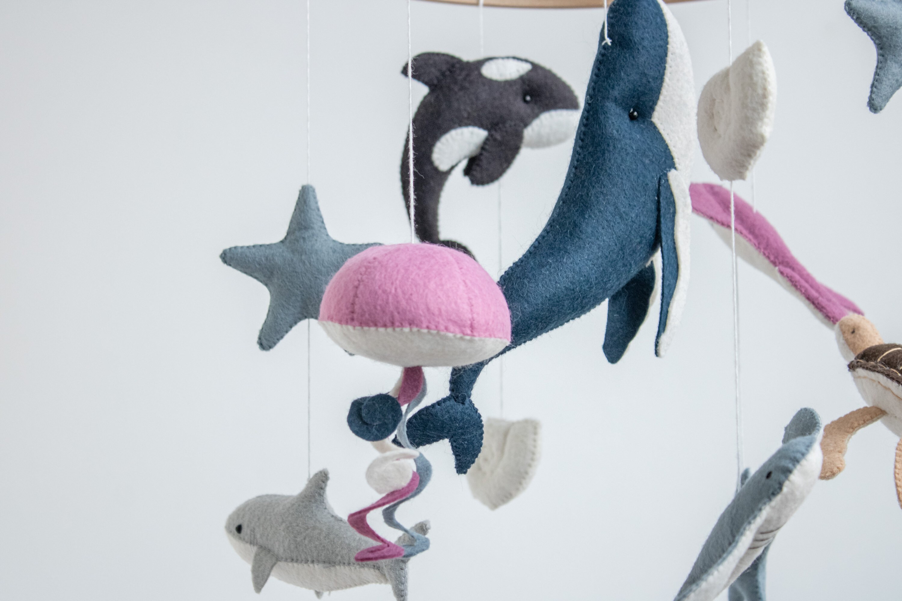 Ocean Nursery Baby Mobile Big Blue Whale Crib Mobile Shark Etsy