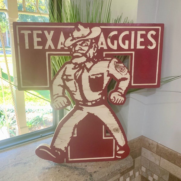 Texas Soldier Logo Wall Art Sign College Station Football Aggie