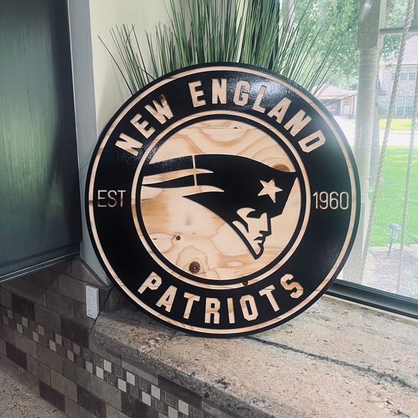 Panneau déco mural avec logo FOOTBALL NEW ENGLAND