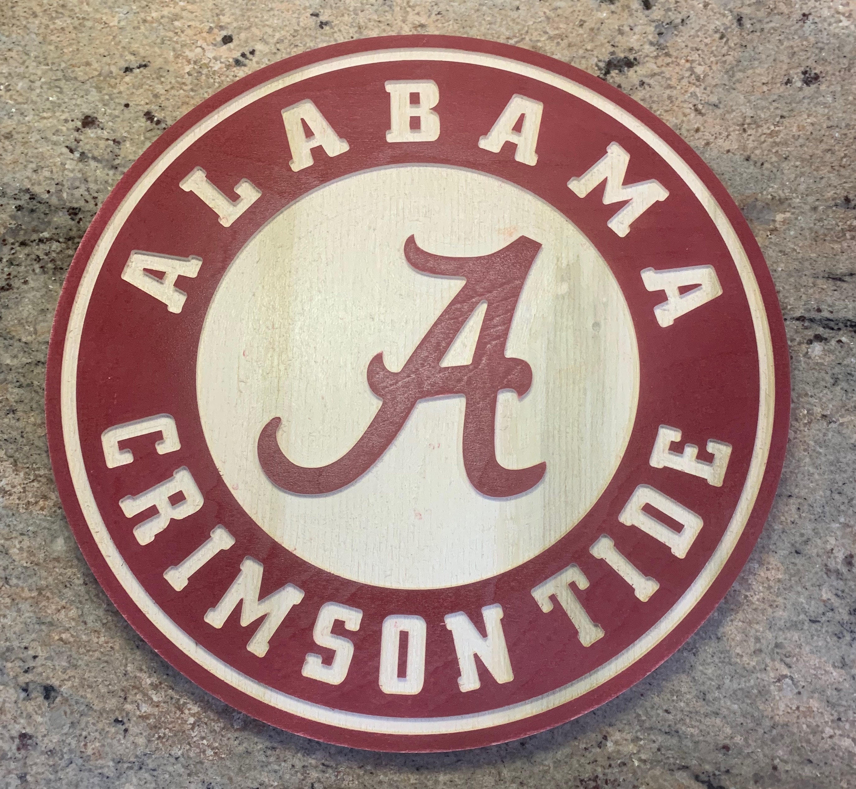 Alabama Crimson Tide Football. Laser Etched Wooden Kitchenaid 