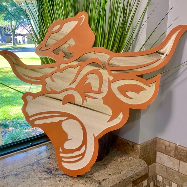 Longhorn Logo Wall Art Sign College Football