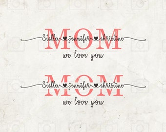 Download Personalized Mommy Or Mom Shirt With Children S Names Etsy