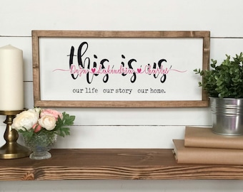 This Is Us SVG | 木製看板用 SVG、This Is Us SVG ファイル、パーソナライズされた名前の看板、Silhouette Cameo、Cricut 用のファミリー SVG カット ファイル