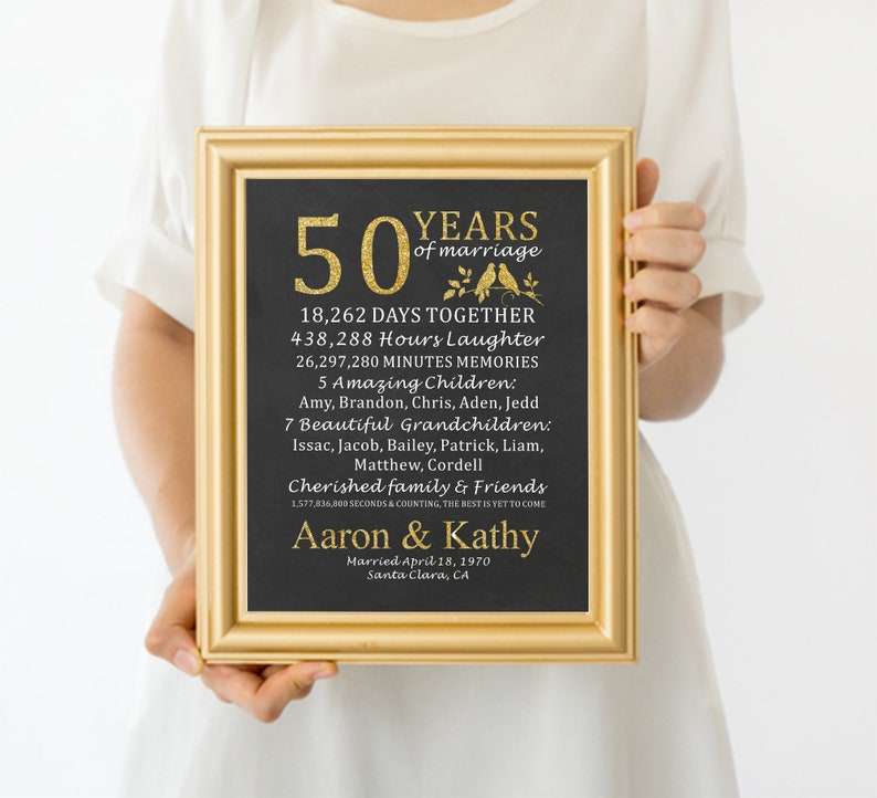 50th Anniversary Gift Gold Anniversary 50 Years Wedding Etsy 50th Anniversary Gift Gold Anniversary 50 Years Wedding Etsy