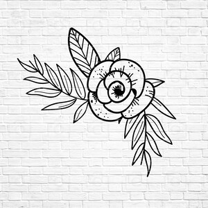 Flowers svg, Floral svg, Flower Border SVG, flower sketch svg, Flower Cut File for Cricut, Wedding Flower Clipart, Instant Download