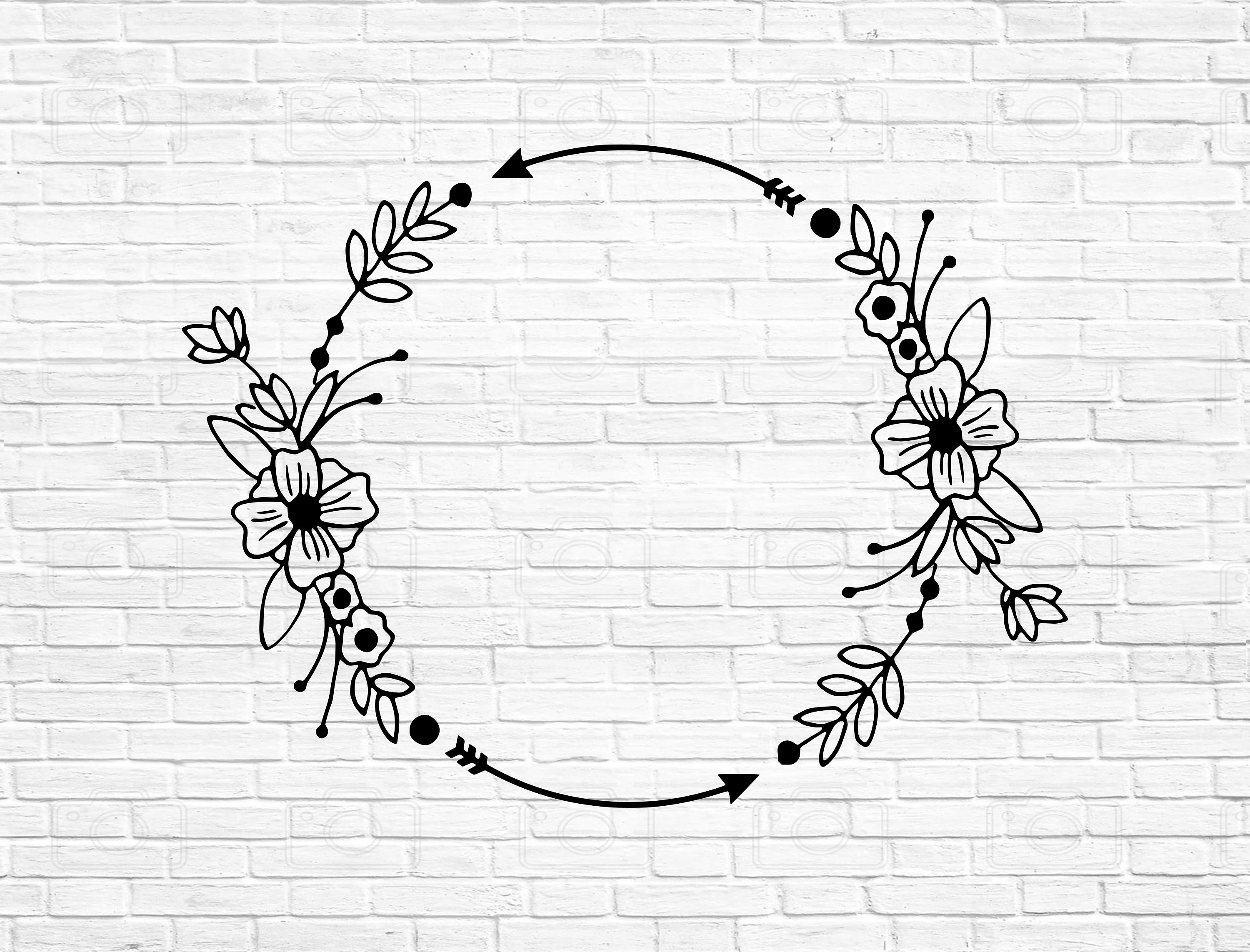 Rose Wreath SVG, Floral Clipart