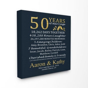 50th Anniversary Gift, Gold Anniversary, 50 Years Wedding Anniversary, Golden Anniversary, Grandparents, Parents, Mom and Dad Sign