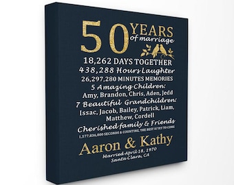 50th Anniversary Gift, Gold Anniversary, 50 Years Wedding Anniversary, Golden Anniversary, Grandparents, Parents, Mom and Dad Sign