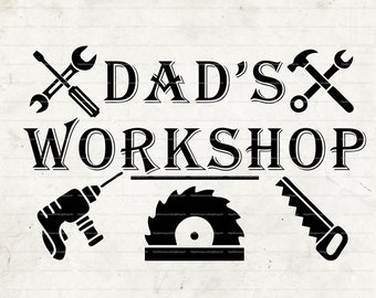 Dad's Workshop Sign, Dad's Workshop SVG, Screwdriver Svg, Hammer Svg, Fathers Day Gifts, Svg voor Cricut
