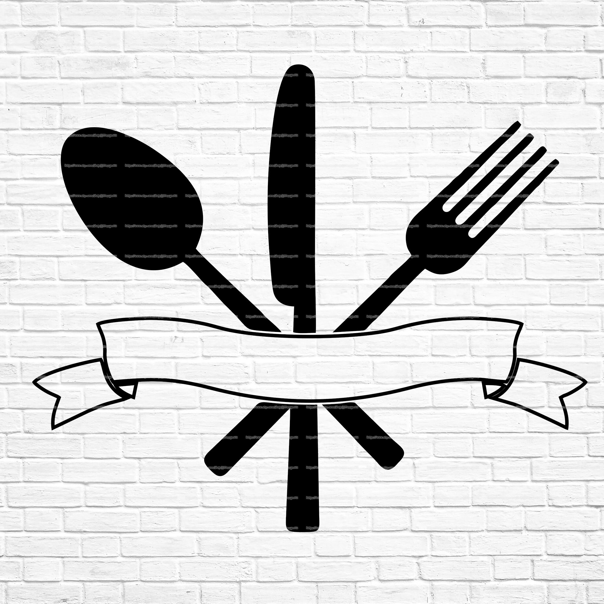 Kitchen Sign Svg Spoon Fork Knife Kitchen Wall Decor Split Etsy