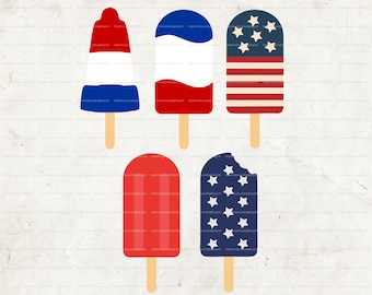 Patriotic Popsicles SVG - Popsicle SVG - 4th of July Popsicle SVG - Patriotic Svg - 4th of July Svg - Independence Day Svg