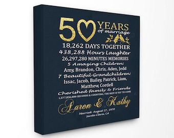 50th Anniversary Gift, Golden Anniversary Gift for Parents, 50 Years Wedding Anniversary, Gold Anniversary, Grandparents, Mom and Dad