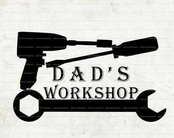 Dad's Workshop Sign, Dad's Workshop SVG, Screwdriver Svg, Hammer Svg, Fathers Day Gifts, Svg voor Cricut