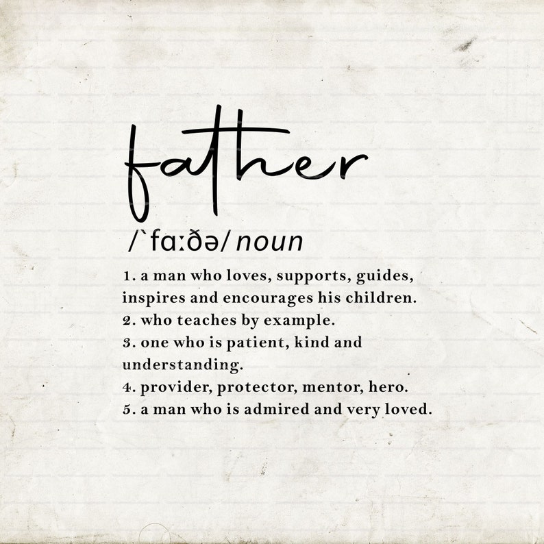 Download Father definition Dad Gift Father Dictionary Definition | Etsy