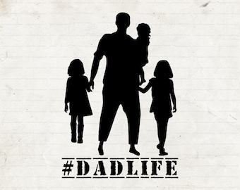 Fathers Day Gift from Daughters, Dad With 3 Girls Svg, Dad Life Svg, New Dad, fathers day svg, SVG, Instant Download, Cricut and Silhouette